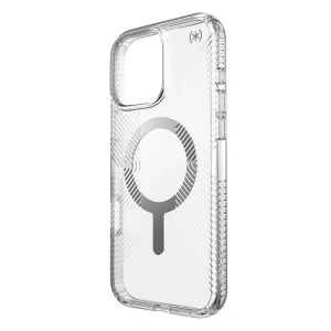 Case Speck Presidio Perfect-Clear Grip MagSafe Apple iPhone 16 Pro Max (Clear / Chrome Finish / Serene Silver) - iPhone 16 Pro Max - Speck