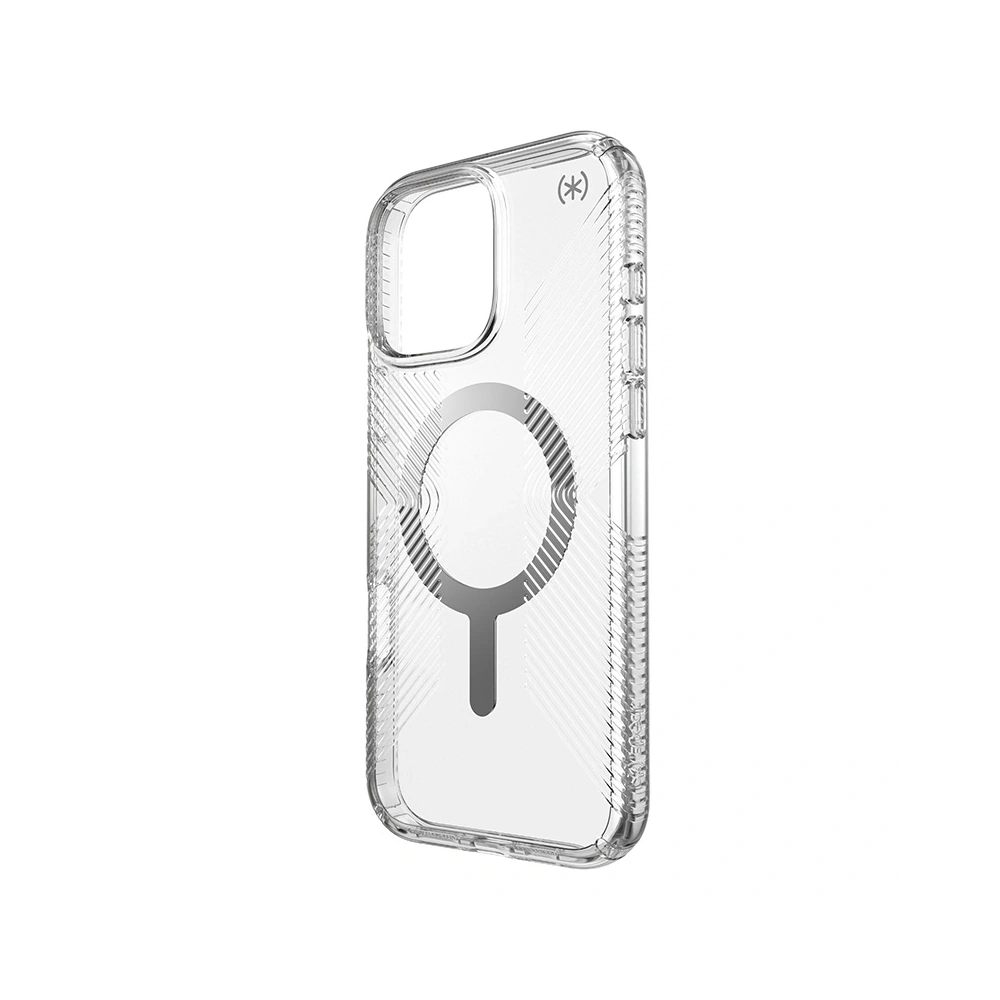 Wholesale Case Speck Presidio Perfect-Clear Grip MagSafe Apple iPhone 16 Pro Max (Clear / Chrome Finish / Serene Silver) - SPK672 - {ean13} - Hurt