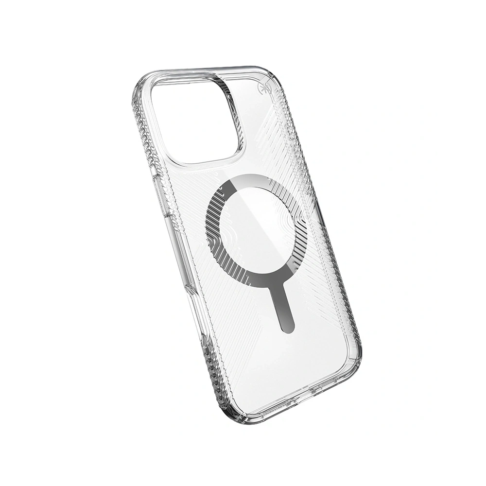 Wholesale Case Speck Presidio Perfect-Clear Grip MagSafe Apple iPhone 16 Pro Max (Clear / Chrome Finish / Serene Silver) - SPK672 - {ean13} - Hurt