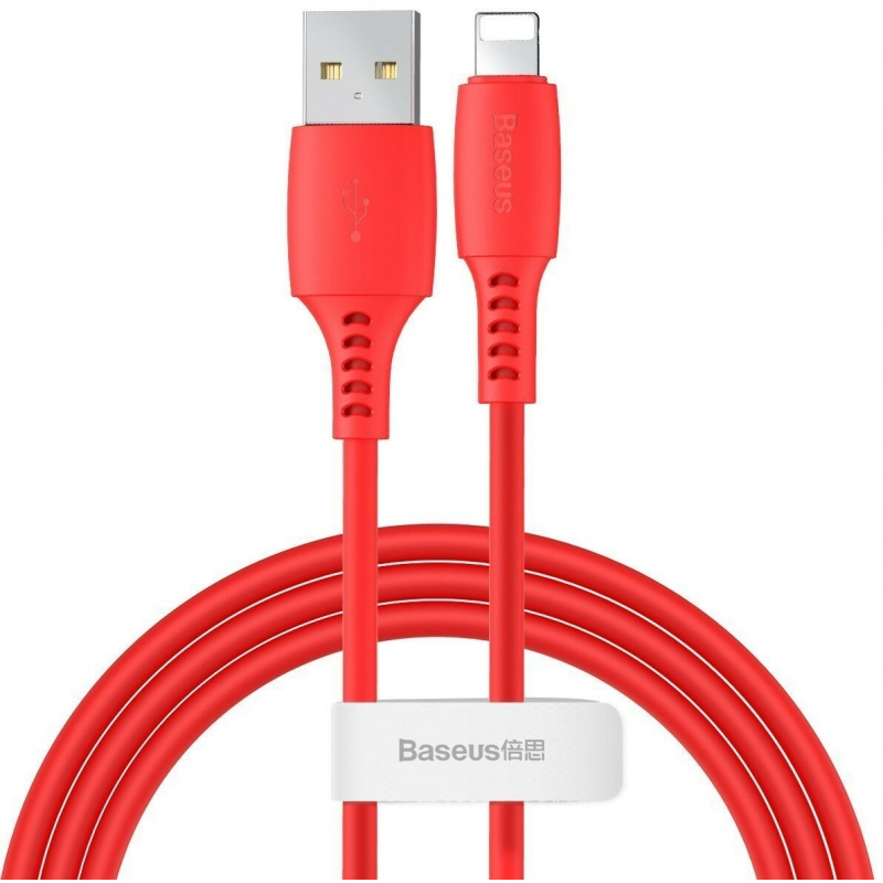 Hurtownia Baseus - 6953156214392 - BSU896RED - Kabel Lightning USB Baseus Colourful 1.2m 2.4A (czerwony) - B2B homescreen