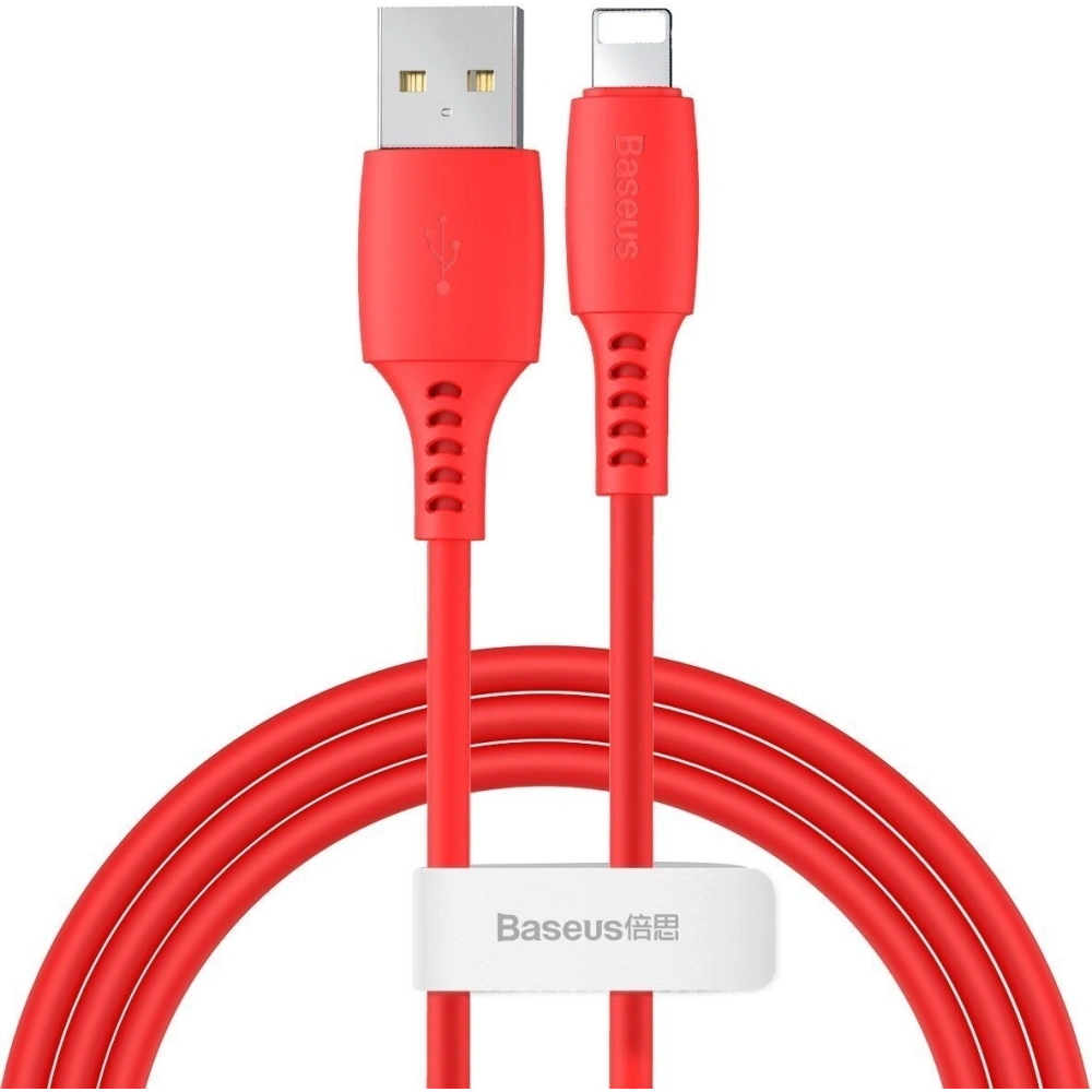 Hurtownia GSM - Kabel Lightning USB Baseus Colourful 1.2m 2.4A (czerwony) - BSU896RED - {ean13} - Hurt