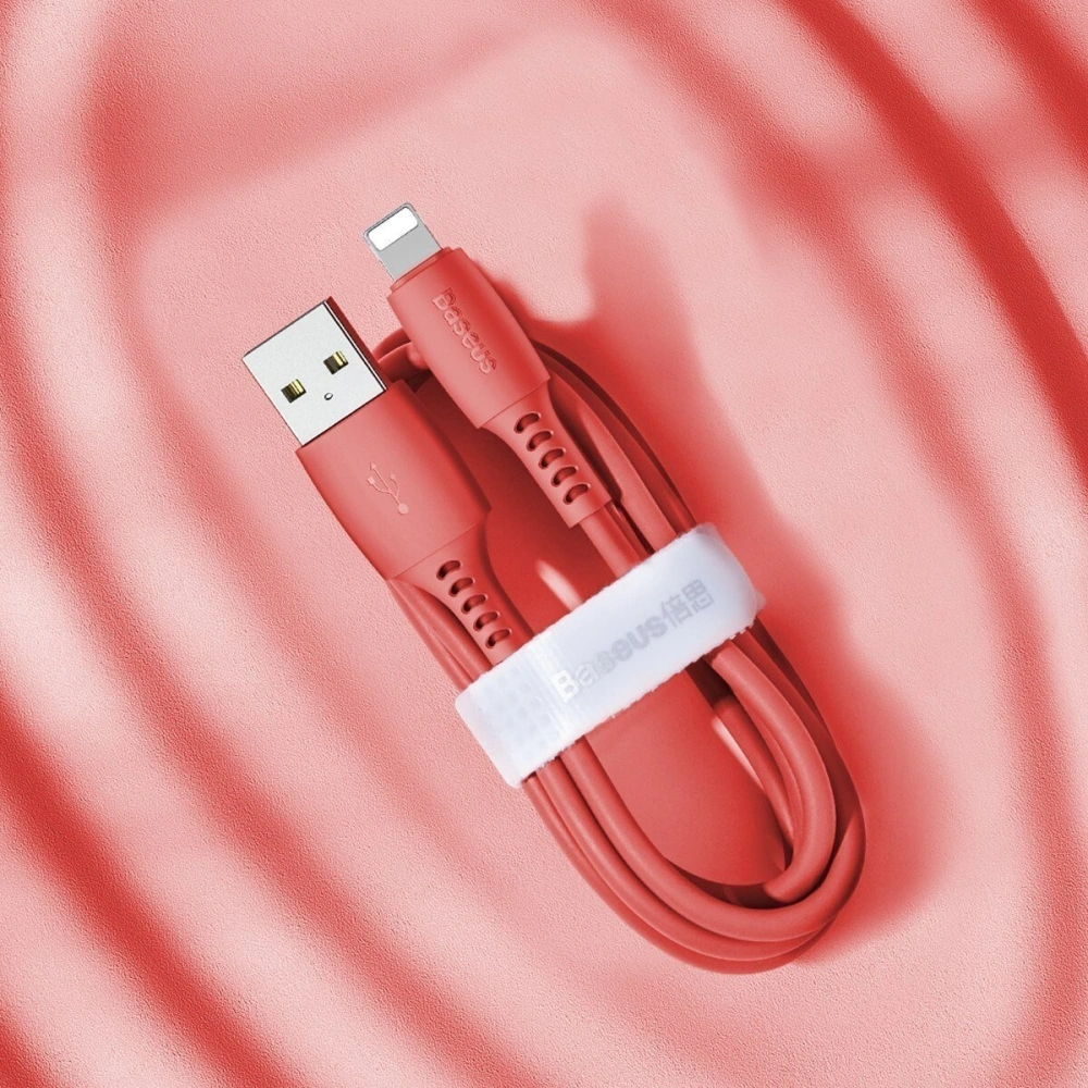 Hurtownia GSM - Kabel Lightning USB Baseus Colourful 1.2m 2.4A (czerwony) - BSU896RED - {ean13} - Hurt