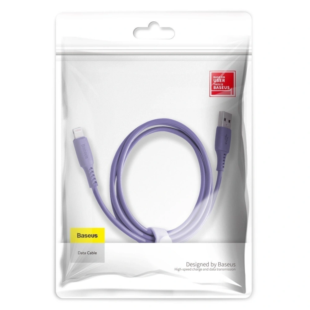 Hurtownia GSM - Kabel Lightning USB Baseus Colourful 1.2m 2.4A (fioletowy) - BSU897PRP - {ean13} - Hurt