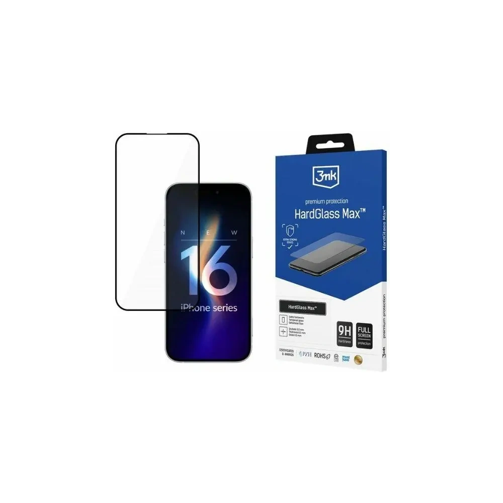 Hurtownia GSM - Szkło hartowane 3MK HardGlass Max Apple iPhone 16 Plus czarny - 3MK6486 - {ean13} - Hurt