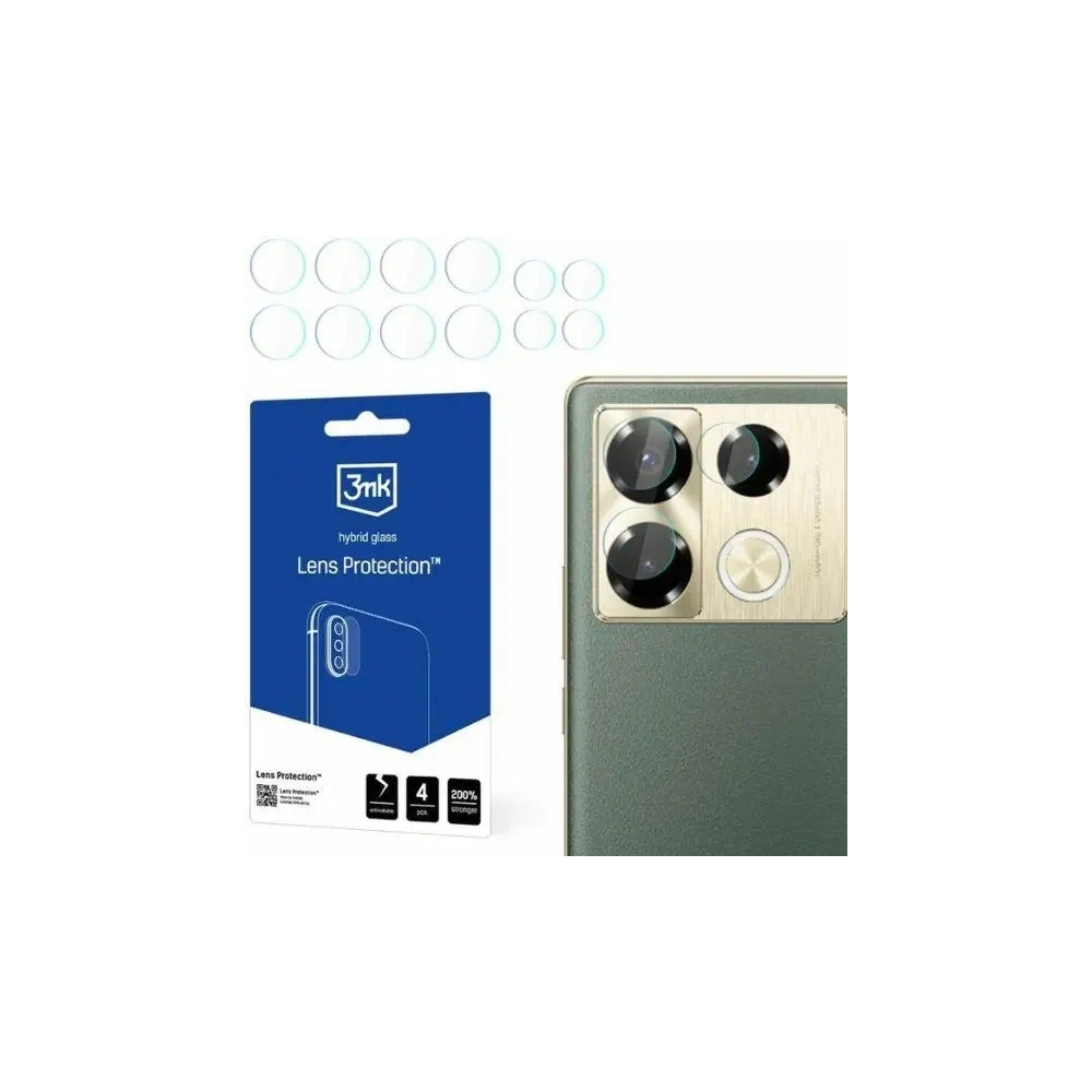 Wholesale Hybrid glass for the camera lens 3MK Lens Protect Infinix Note 40 Pro [4 PACK] - 3MK6496 - {ean13} - Hurt