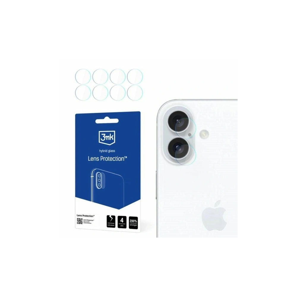 Hurtownia GSM - Szkło hybrydowe na obiektyw aparatu 3MK Lens Protection Apple iPhone 16 Plus [4 PACK] - 3MK6498 - {ean13} - Hurt