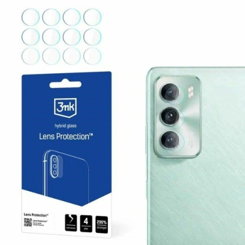 Szkło hybrydowe na obiektyw aparatu 3MK Lens Protect Oppo Reno 12 Pro [4 PACK] - Oppo - 3MK
