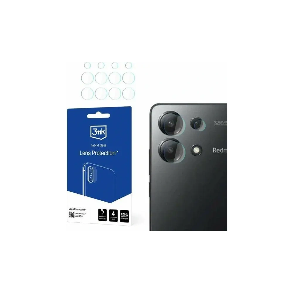 Hurtownia GSM - Hibrid üveg a fényképezőgép objektívjéhez 3MK Lens Protect Xiaomi Redmi Note 13 4G [4 PACK] - 3MK6517 - {ean13} - Hurt