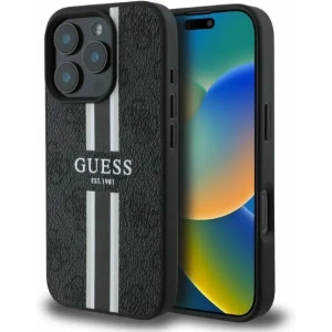Hurtownia GSM - Etui Guess GUHMP16LP4RPSK Apple iPhone 16 Pro hardcase 4G Printed Stripes MagSafe negru - GUE3463 - {ean13} - Hurt