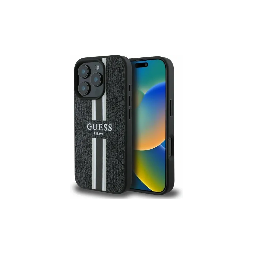 Hurtownia GSM - Etui Guess GUHMP16LP4RPSK Apple iPhone 16 Pro hardcase 4G Printed Stripes MagSafe fekete - GUE3463 - {ean13} - Hurt