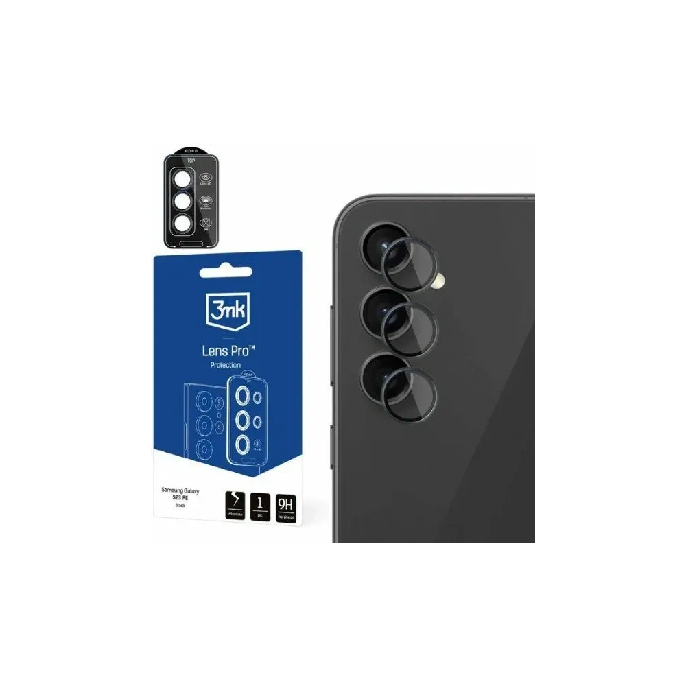 Hurtownia GSM - Hybridní sklo na čočku fotoaparátu 3MK Lens Protection Pro Samsung Galaxy S23 FE černé - 3MK6524 - {ean13} - Hurt