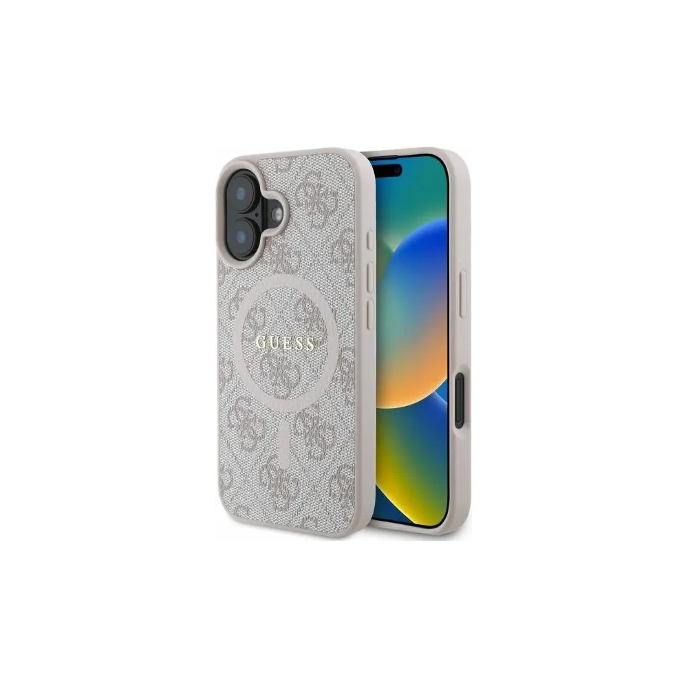 Wholesale Case Guess GUHMP16SG4GFRP Apple iPhone 16 hardcase 4G Ring Classic Logo MagSafe pink - GUE3466 - {ean13} - Hurt