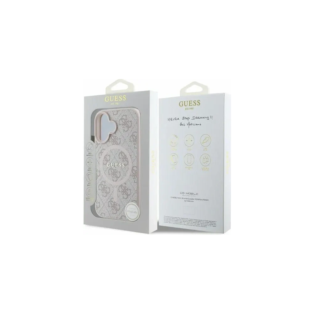 Wholesale Case Guess GUHMP16SG4GFRP Apple iPhone 16 hardcase 4G Ring Classic Logo MagSafe pink - GUE3466 - {ean13} - Hurt