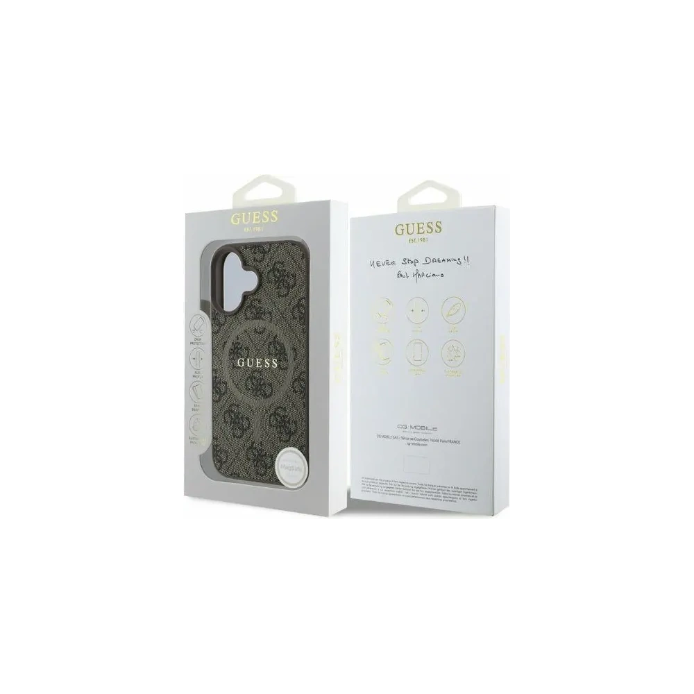 Wholesale Case Guess GUHMP16SG4GFRW Apple iPhone 16 hardcase 4G Ring Classic Logo MagSafe brown - GUE3467 - {ean13} - Hurt