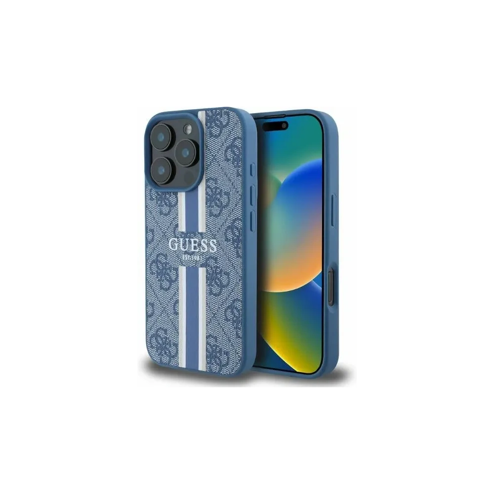 Hurtownia GSM - Etui Guess GUHMP16XP4RPSB Apple iPhone 16 Pro Max hardcase 4G Printed Stripes MagSafe albastru - GUE3472 - {ean13} - Hurt