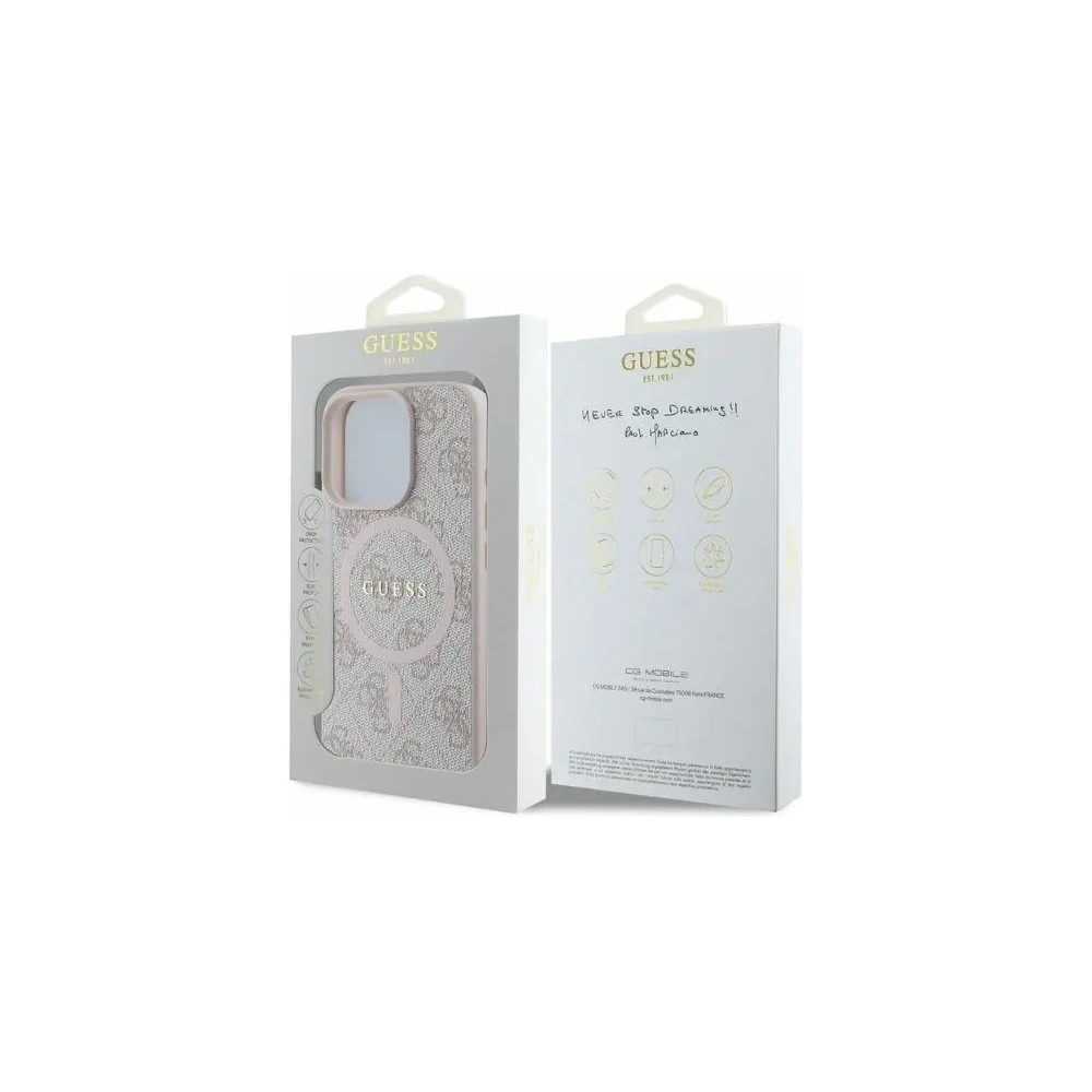 Hurtownia GSM - Etui Guess GUHMP16XG4GFRP Apple iPhone 16 Pro Max hardcase 4G Ring Classic Logo MagSafe rózsaszín - GUE3470 - {ean13} - Hurt
