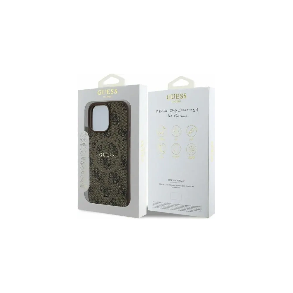 Wholesale Case Guess GUHMP16XG4GFRW Apple iPhone 16 Pro Max hardcase 4G Ring Classic Logo MagSafe brown - GUE3471 - {ean13} - Hurt