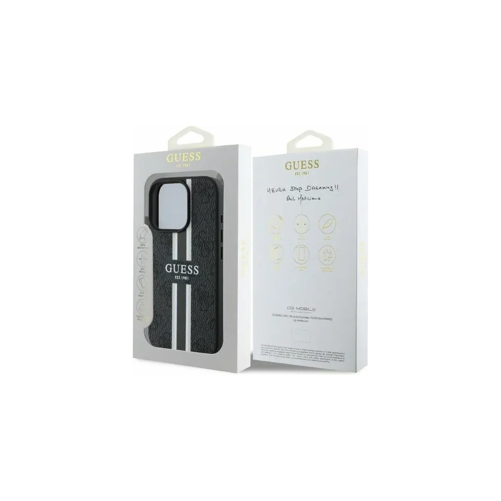 Hurtownia GSM - Etui Guess GUHMP16XP4RPSK Apple iPhone 16 Pro Max kemény tok 4G Nyomtatott Csíkok MagSafe fekete - GUE3473 - {ean13} - Hurt