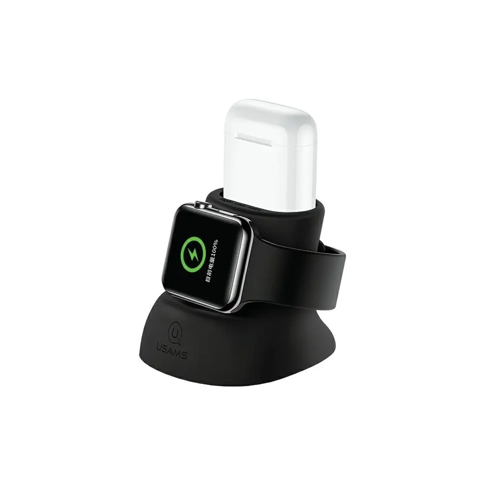 Hurtownia GSM - Stojak USAMS 2w1 do Apple Watch i AirPods czarny - USA1169 - {ean13} - Hurt