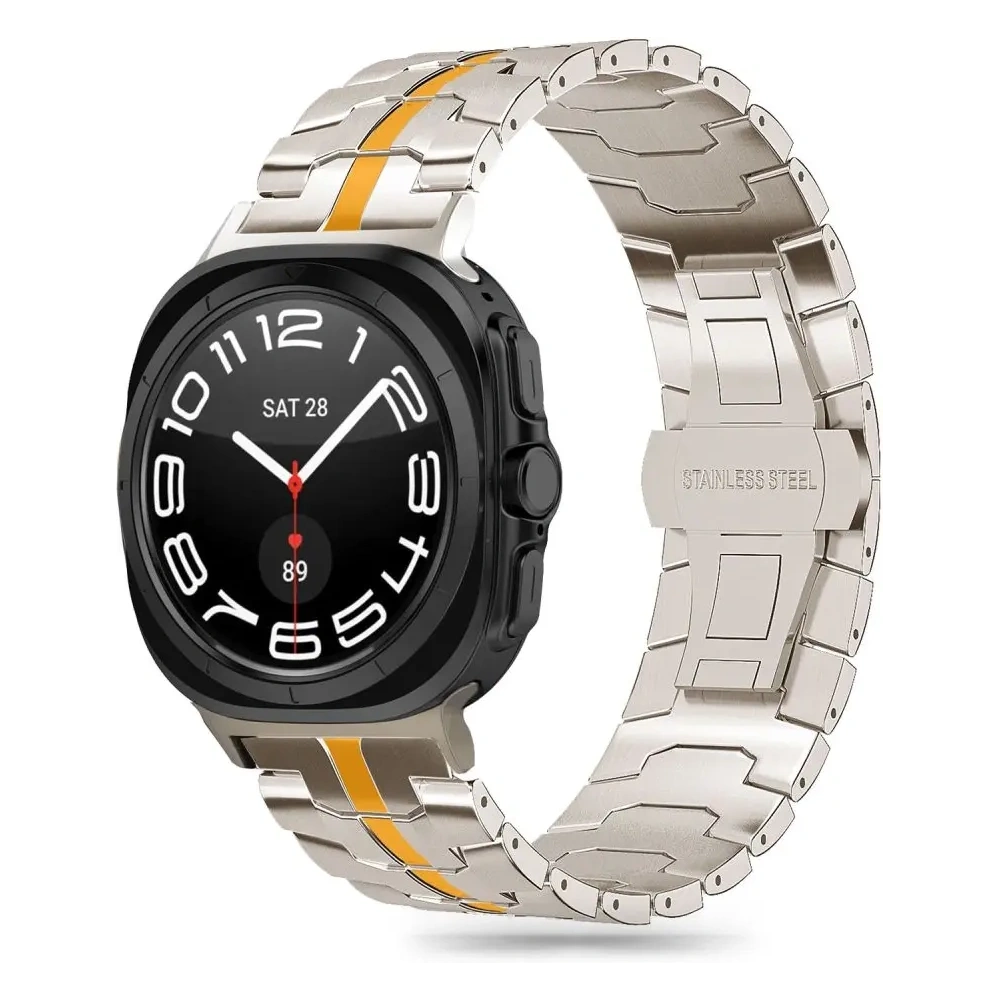 Hurtownia GSM - Pasek Tech-Protect Stainless Line Samsung Galaxy Watch Ultra 47mm Titanium/Orange - THP3061 - {ean13} - Hurt