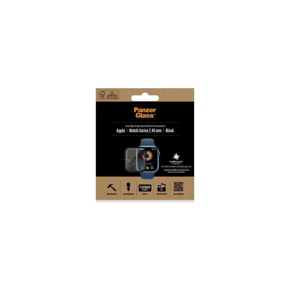 Hurtownia GSM - Gehärtetes Glas PanzerGlass Curved Apple Watch 7 45mm schwarz - PZG699 - {ean13} - Hurt