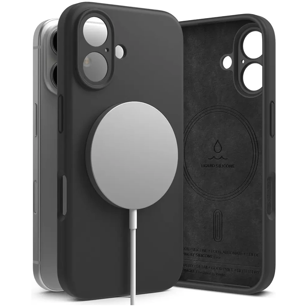 Hurtownia GSM - Etui Ringke Silicone Magnetic MagSafe Apple iPhone 16 Black - RGK2019 - {ean13} - Hurt