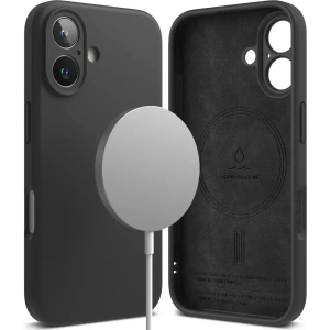 Case Ringke Silicone Magnetic MagSafe Apple iPhone 16 Black - iPhone 16 - Ringke