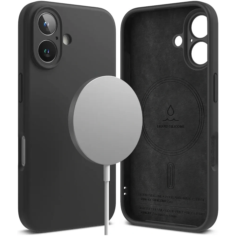 Wholesale Case Ringke Silicone Magnetic MagSafe Apple iPhone 16 Black - RGK2019 - {ean13} - Hurt
