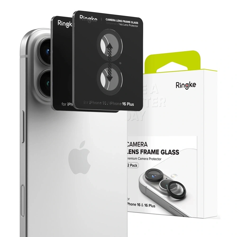 Wholesale Overlay Ringke Camera Frame Protector Apple iPhone 16 / 16 Plus Black [2 PACK] - RGK2024 - {ean13} - Hurt