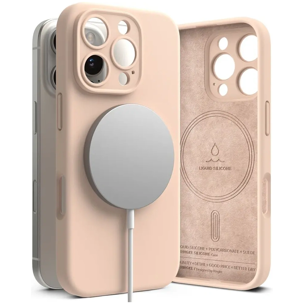 Hurtownia GSM - Ringke Silicone Magnetic MagSafe Apple iPhone 16 Pro v barvě růžového písku - RGK2028 - {ean13} - Hurt