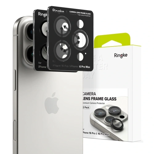 Nakładka Ringke Camera Frame Protector Apple iPhone 16 Pro / 16 Pro Max Black [2 PACK] - iPhone 16 Pro Max - Ringke