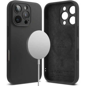 Case Ringke Silicone Magnetic MagSafe Apple iPhone 16 Pro Max Black - iPhone 16 Pro Max - Ringke