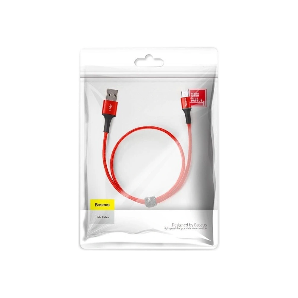 Wholesale Baseus halo data cable USB For Micro 3A 0.25m Red - BSU920RED - {ean13} - Hurt
