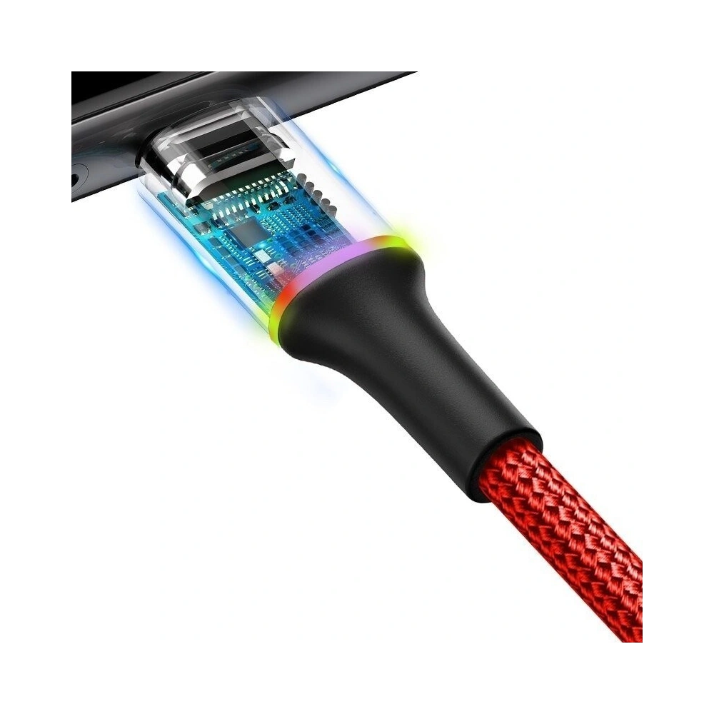 Hurtownia GSM - Kabel USB-C z podświetleniem LED Baseus Halo 0,25m 3A (czerwony) - BSU921RED - {ean13} - Hurt