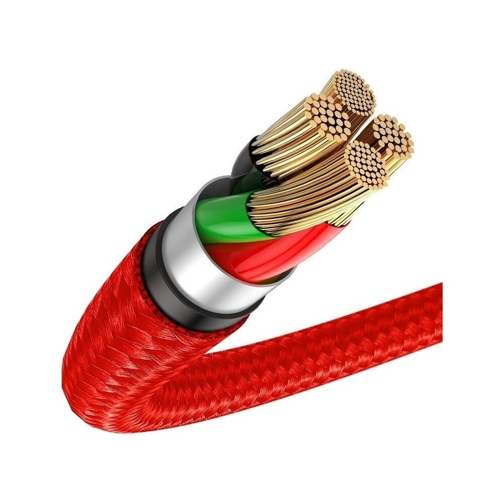 Hurtownia GSM - Kabel USB-C z podświetleniem LED Baseus Halo 0,25m 3A (czerwony) - BSU921RED - {ean13} - Hurt