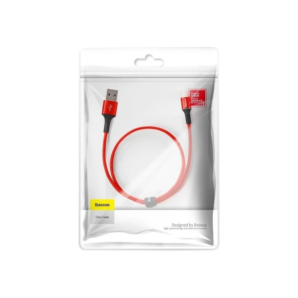 Hurtownia GSM - Kabel USB-C z podświetleniem LED Baseus Halo 0,25m 3A (czerwony) - BSU921RED - {ean13} - Hurt