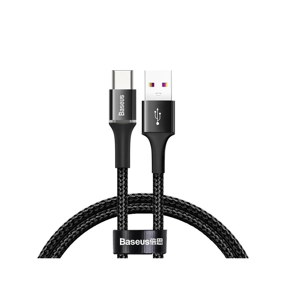 Hurtownia GSM - Kabel USB-C z podświetleniem LED Baseus Halo do Huawei SuperCharge, 5A, 0,5m, 40W (czarny) - BSU922BLK - {ean13} - Hurt