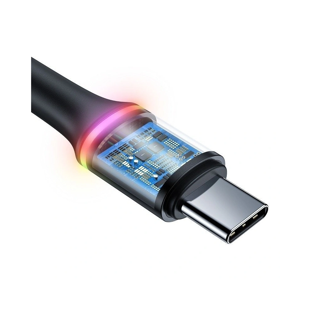 Hurtownia GSM - Kabel USB-C z podświetleniem LED Baseus Halo do Huawei SuperCharge, 5A, 0,5m, 40W (czarny) - BSU922BLK - {ean13} - Hurt