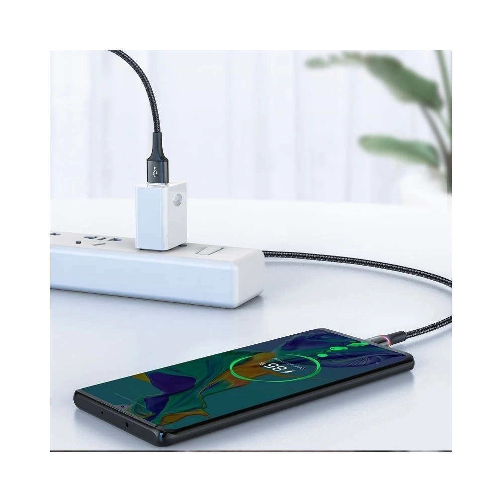 Hurtownia GSM - Kabel USB-C z podświetleniem LED Baseus Halo do Huawei SuperCharge, 5A, 0,5m, 40W (czarny) - BSU922BLK - {ean13} - Hurt