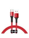 Kabel USB-C z podświetleniem LED Baseus Halo do Huawei SuperCharge, 5A, 0,5m, 40W (czerwony)
