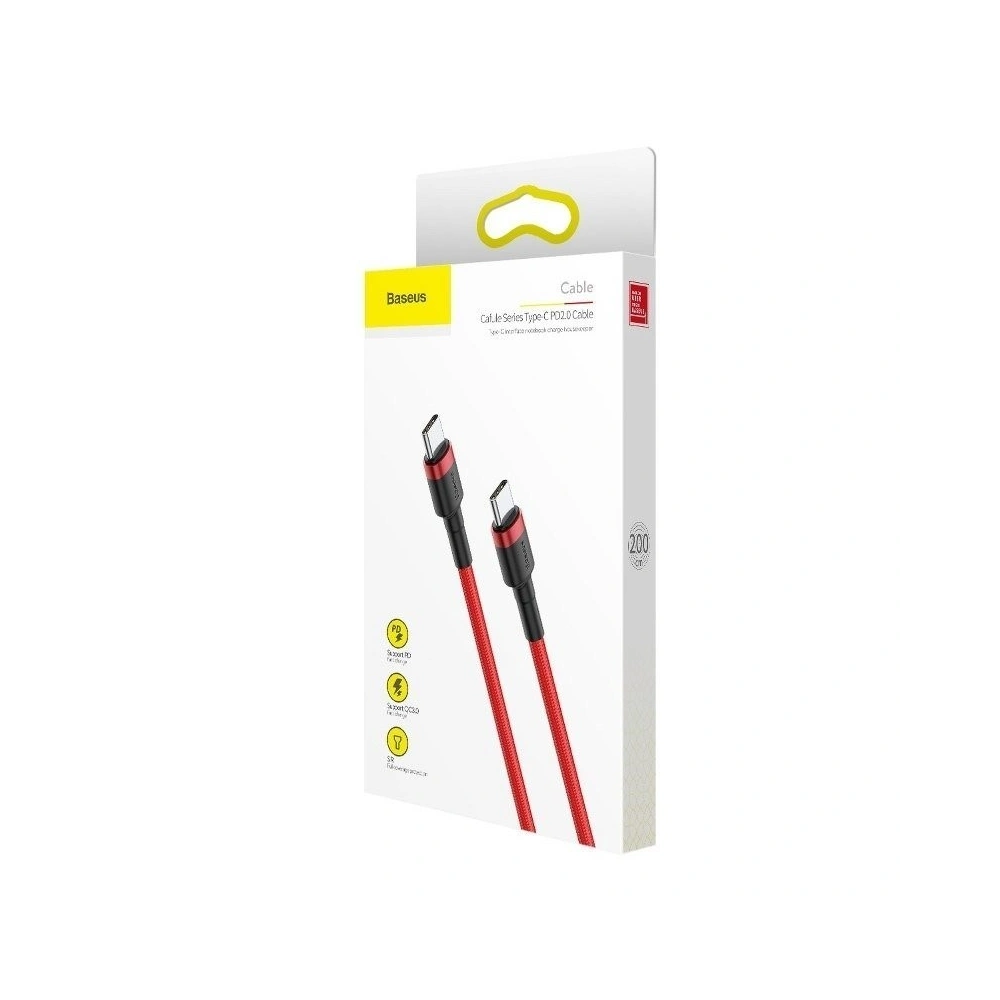 Hurtownia GSM - Kabel USB-C PD Baseus Cafule PD 2.0 QC 3.0 60W 2m (czerwony) - BSU926RED - {ean13} - Hurt