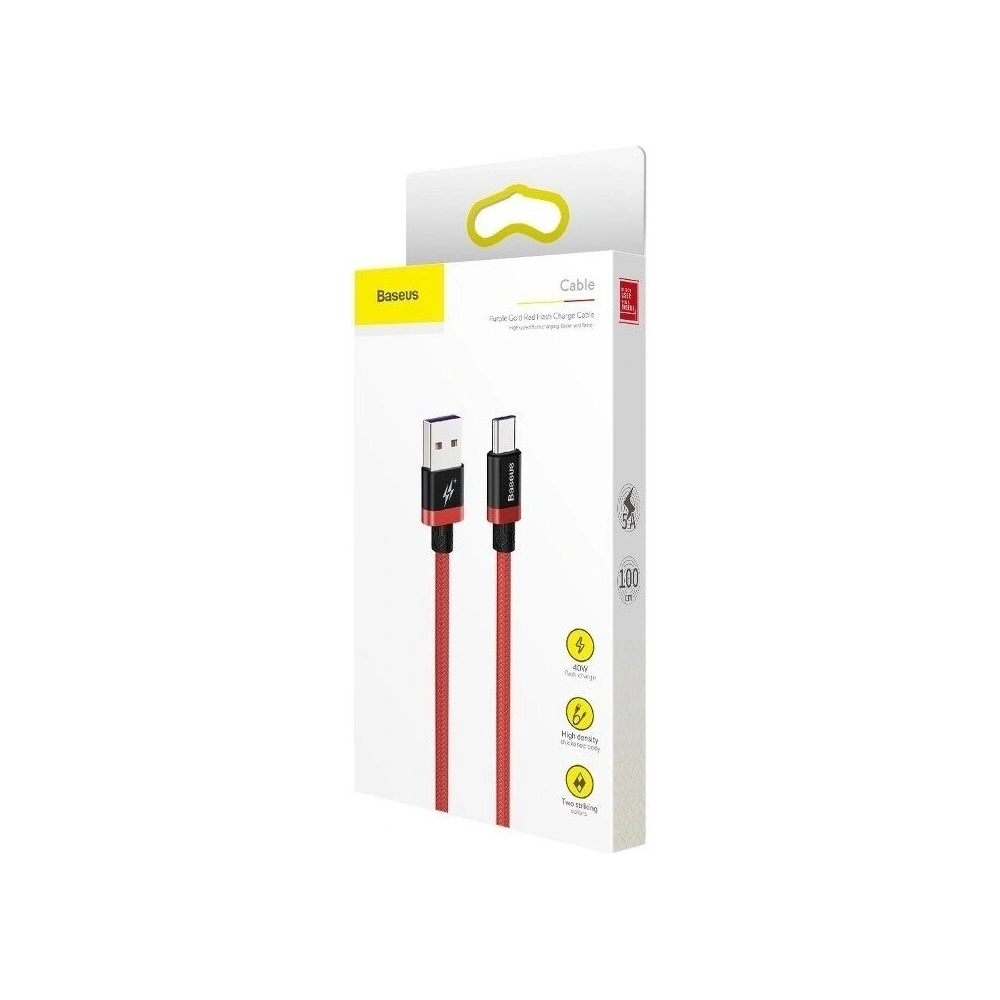 Wholesale Baseus Purple Gold Red HW flash charge cable USB For Type-C 40W 1m Red - BSU933RED - {ean13} - Hurt