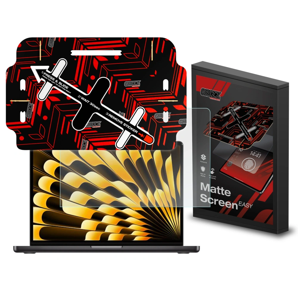 Folie mată GrizzGlass MatteScreen Easy pentru Apple MacBook Air 13" 2023 - MacBook - GrizzGlass