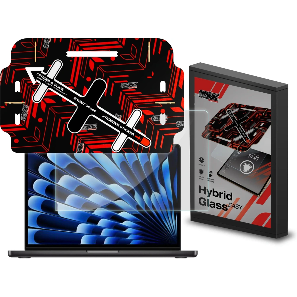 Hybridní sklo GrizzGlass HybridGlass Easy pro Apple MacBook Air 15" 2024