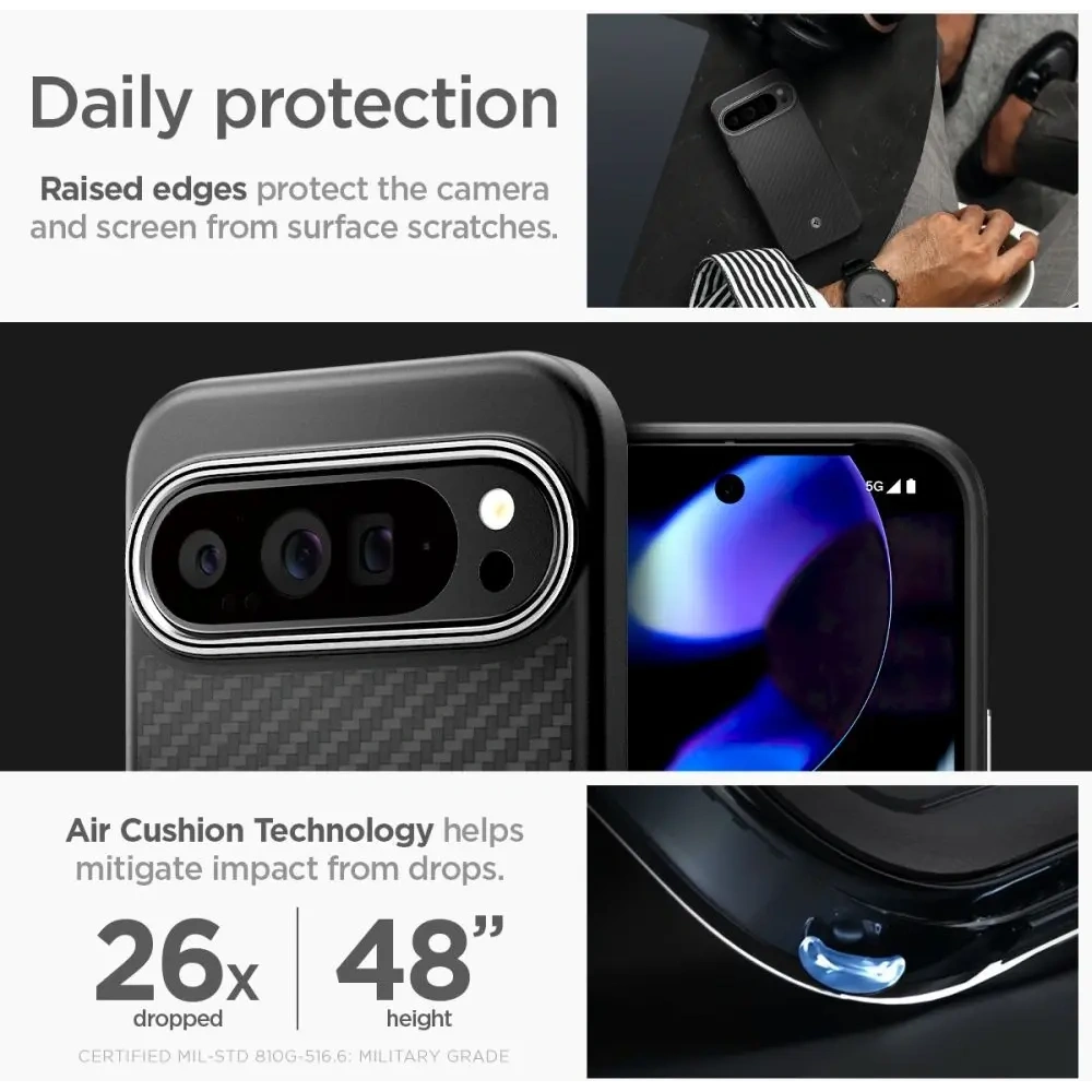 Hurtownia GSM - Hülle Spigen Enzo Aramid Google Pixel 9 Pro XL Matt Schwarz - SPN3511 - {ean13} - Hurt