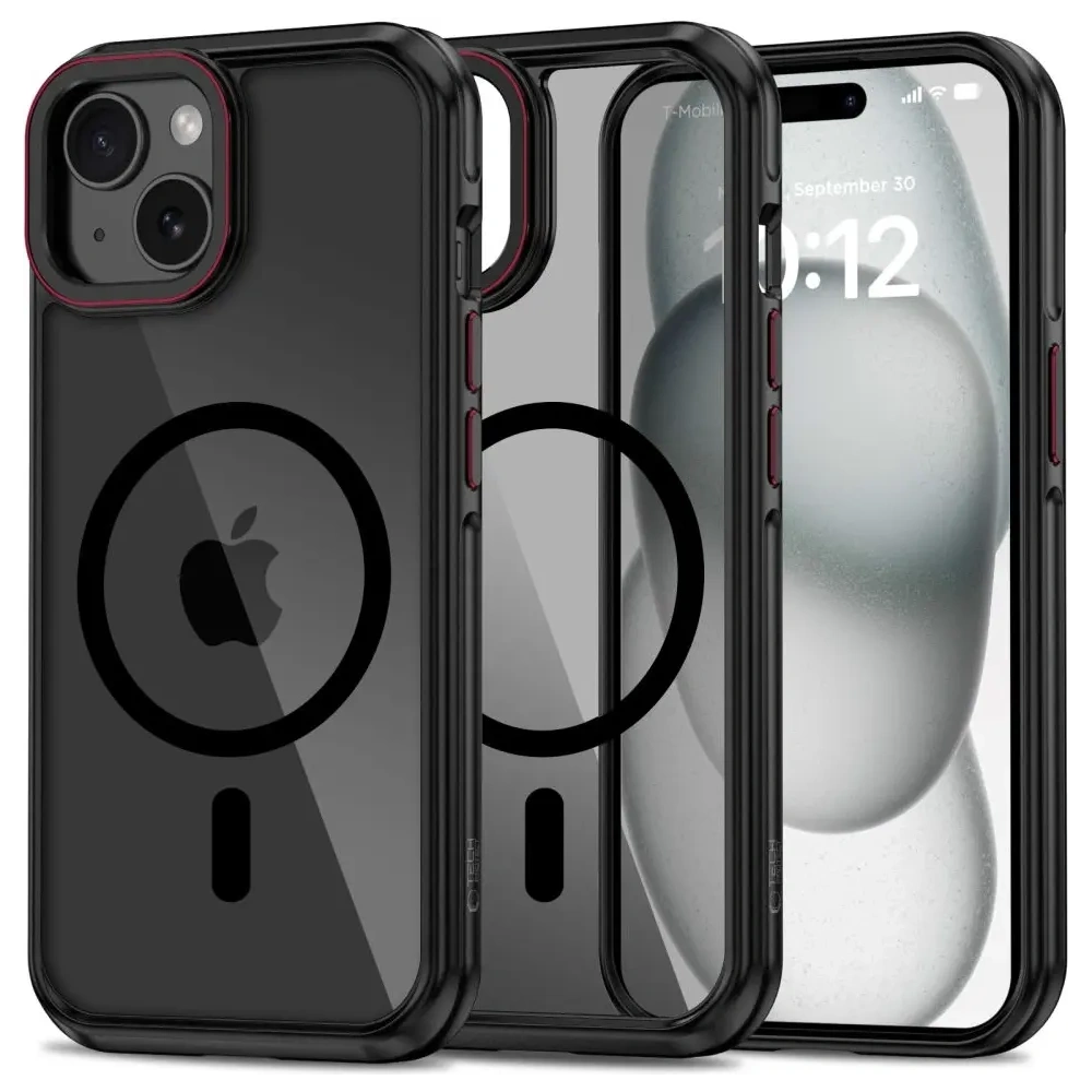 Hurtownia GSM - Etui Tech-protect MagHybrid MagSafe Apple iPhone 15 black/red - THP3072 - {ean13} - Hurt