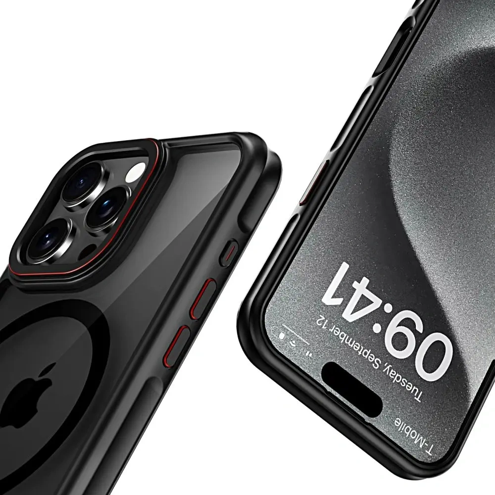Hurtownia GSM - Pouzdro Tech-protect MagHybrid MagSafe Apple iPhone 15 černá/červená - THP3072 - {ean13} - Hurt