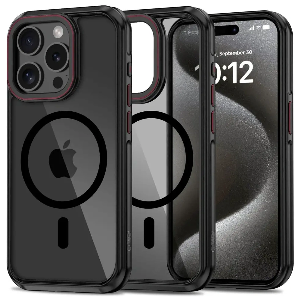 Wholesale Tech-protect MagHybrid MagSafe Case for Apple iPhone 15 Pro black/red - THP3073 - {ean13} - Hurt