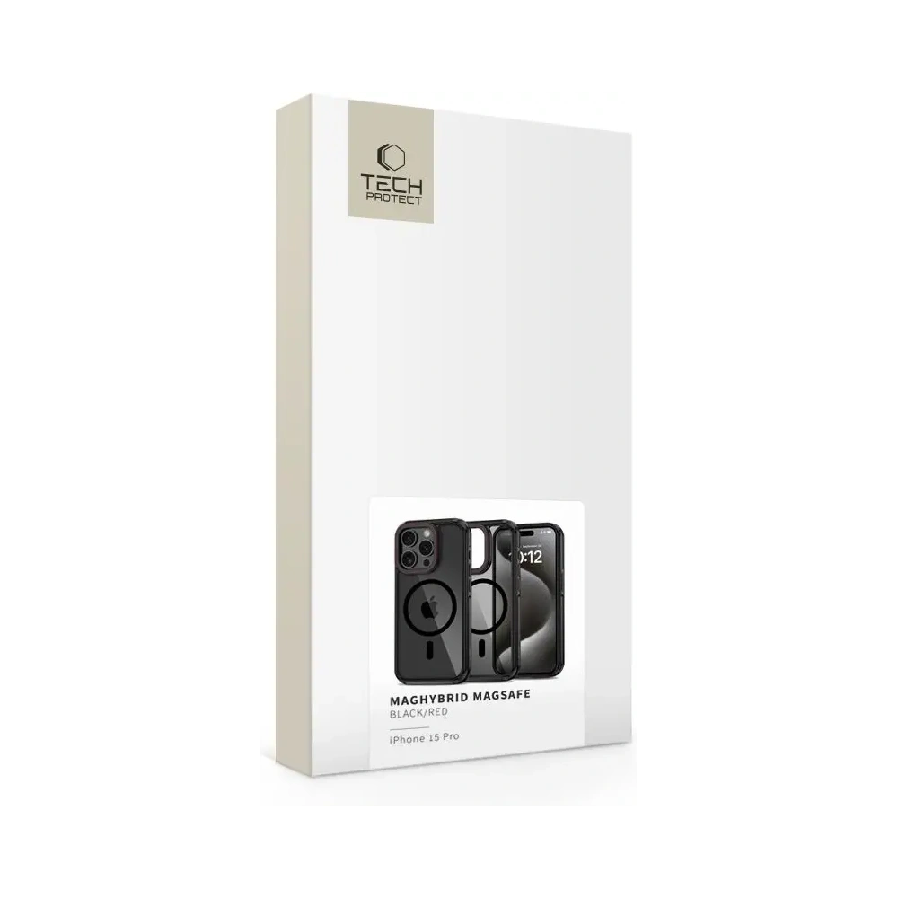 Hurtownia GSM - Pouzdro Tech-protect MagHybrid MagSafe Apple iPhone 15 Pro černé/červené - THP3073 - {ean13} - Hurt