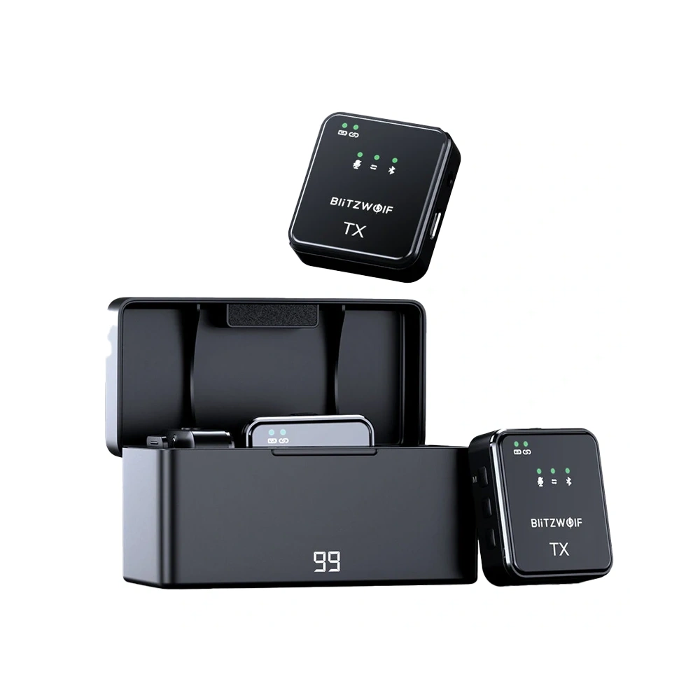 Hurtownia GSM - Drahtloses Mikrofon BlitzWolf, BW-SX63, 1000mAh (schwarz) - BLZ607 - {ean13} - Hurt